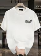 Baskılı Oversize Bisiklet Yaka T-shirt - Beyaz resmi